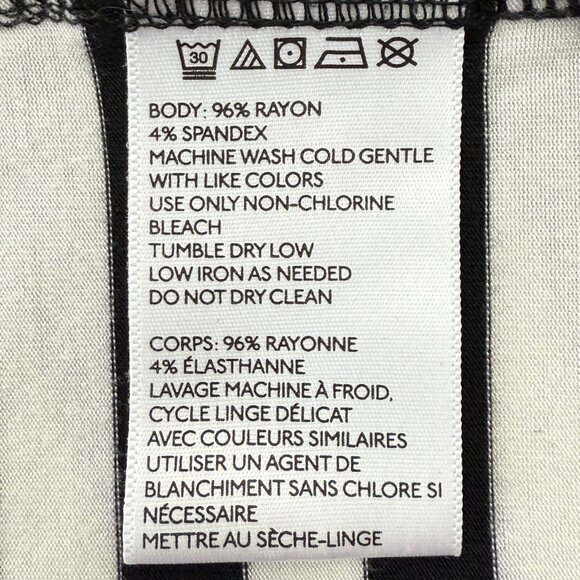 Button Back Striped Rayon Tank Women L Black White Cooperative - Picture 5 of 7